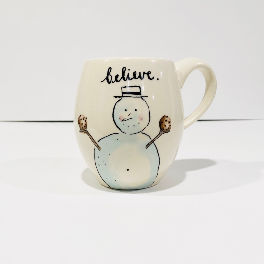 RARE M Studios Rae Dunn Believe Snowman Cookies Mug